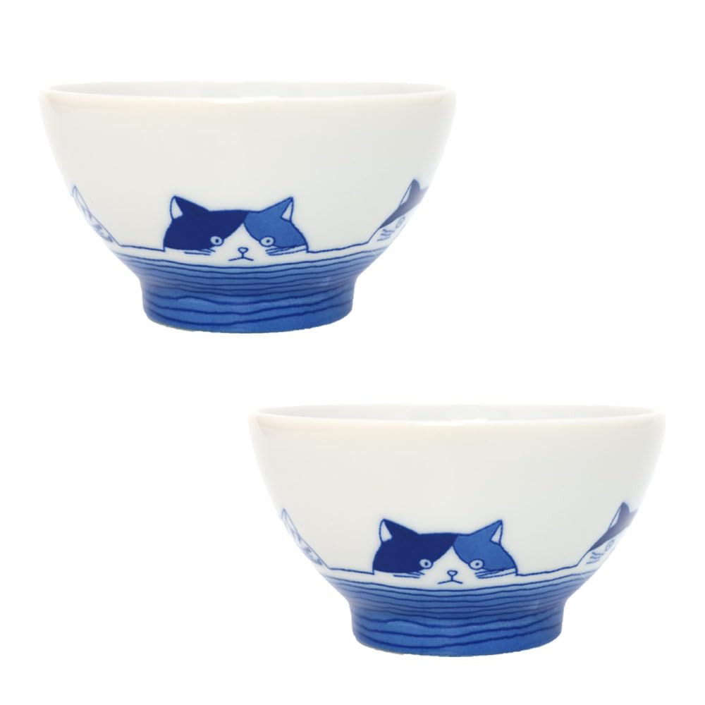 猫のイラスト 飯碗 2個セット Amazon | 暮らしの彩り 飯碗 ねこフレンズ飯碗 2個セット 250ml 日本製